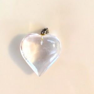 Quartz Crystal Sterling Heart Pendant